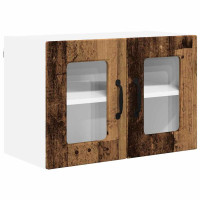 Produktbild för Väggglasförråd PORTO 2 pcs Gammalt trä 60 x 31 x 40 cm