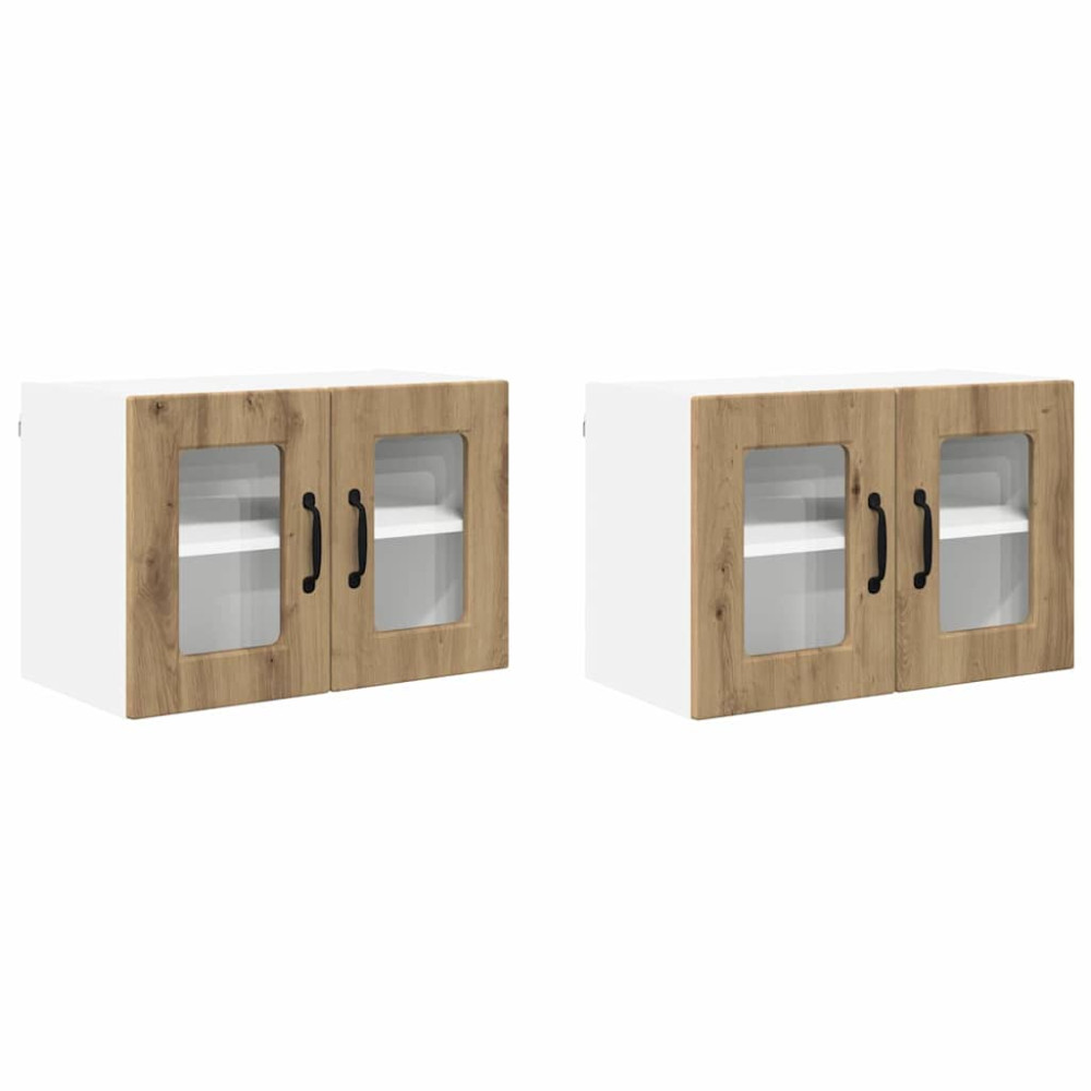 Produktbild för Väggglasförråd PORTO 2 pcs Artisan Ek 60 x 31 x 40 cm