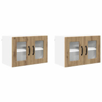 Produktbild för Väggglasförråd PORTO 2 pcs Artisan Ek 60 x 31 x 40 cm