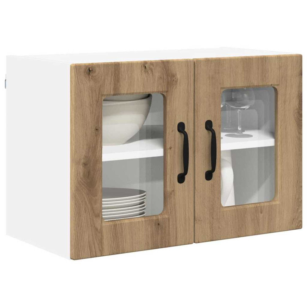 Produktbild för Väggglasförråd PORTO 2 pcs Artisan Ek 60 x 31 x 40 cm