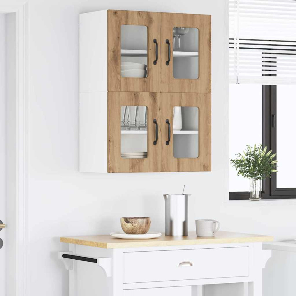 Produktbild för Väggglasförråd PORTO 2 pcs Artisan Ek 60 x 31 x 40 cm