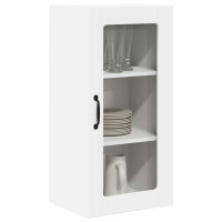 Produktbild för Väggglasförråd PORTO 2 pcs Vit 40 x 31 x 80 cm Konstruerat trä