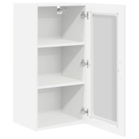 Produktbild för Väggglasförråd PORTO 2 pcs Vit 40 x 31 x 80 cm Konstruerat trä