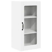 Produktbild för Väggglasförråd PORTO 2 pcs Vit 40 x 31 x 80 cm Konstruerat trä