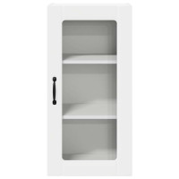 Produktbild för Väggglasförråd PORTO 2 pcs Vit 40 x 31 x 80 cm Konstruerat trä