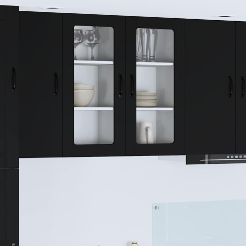 vidaXL Väggglasförråd PORTO Svart 40 x 31 x 80 cm Konstruerat trä
