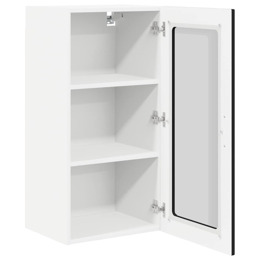Produktbild för Väggglasförråd PORTO Svart 40 x 31 x 80 cm Konstruerat trä
