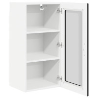 Produktbild för Väggglasförråd PORTO Svart 40 x 31 x 80 cm Konstruerat trä