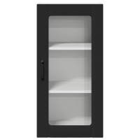 Produktbild för Väggglasförråd PORTO Svart 40 x 31 x 80 cm Konstruerat trä