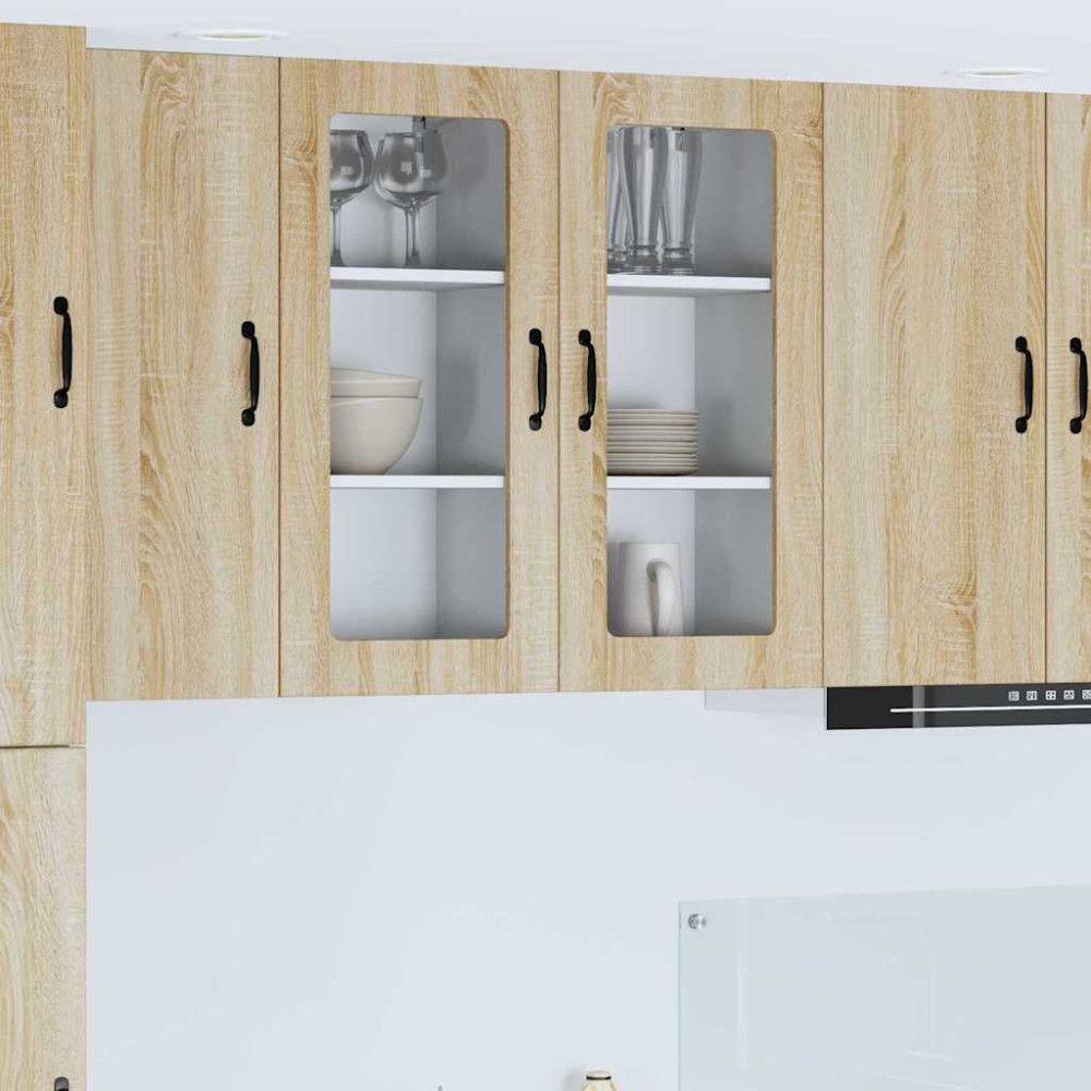 Produktbild för Väggglasförråd PORTO Sonoma-ek 40 x 31 x 80 cm Konstruerat trä