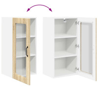 Produktbild för Väggglasförråd PORTO Sonoma-ek 40 x 31 x 80 cm Konstruerat trä