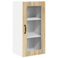 Produktbild för Väggglasförråd PORTO Sonoma-ek 40 x 31 x 80 cm Konstruerat trä