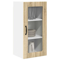 Produktbild för Väggglasförråd PORTO Sonoma-ek 40 x 31 x 80 cm Konstruerat trä