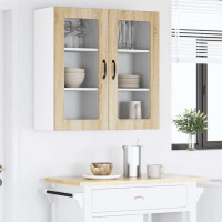 Produktbild för Väggglasförråd PORTO Sonoma-ek 40 x 31 x 80 cm Konstruerat trä