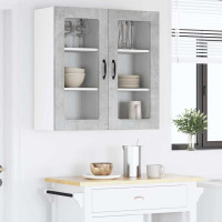 Produktbild för Väggglasförråd PORTO Betonggrå 40 x 31 x 80 cm Konstruerat trä