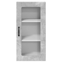 Produktbild för Väggglasförråd PORTO Betonggrå 40 x 31 x 80 cm Konstruerat trä