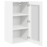 Produktbild för Väggglasförråd PORTO 2 pcs Högblanka vita 40 x 31 x 80 cm