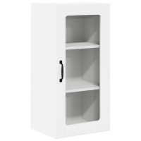 Produktbild för Väggglasförråd PORTO 2 pcs Högblanka vita 40 x 31 x 80 cm
