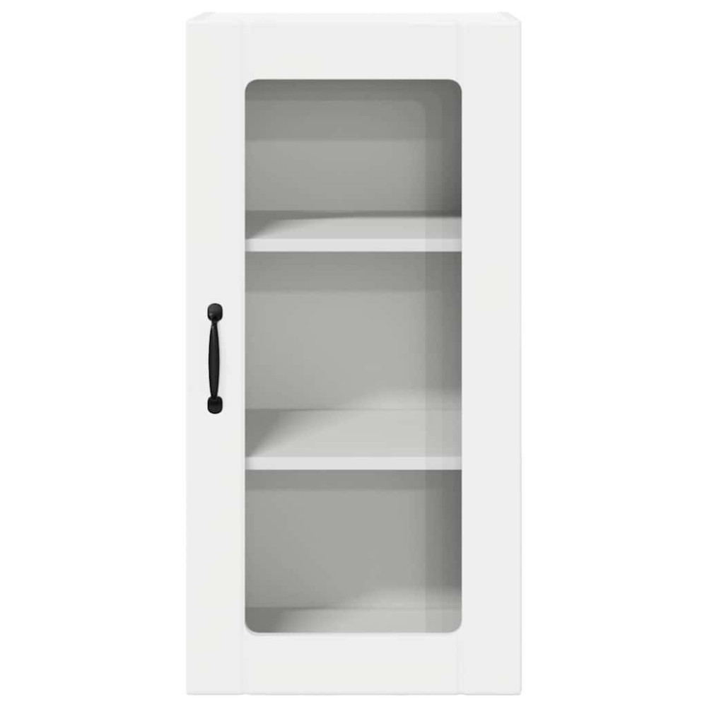 Produktbild för Väggglasförråd PORTO 2 pcs Högblanka vita 40 x 31 x 80 cm