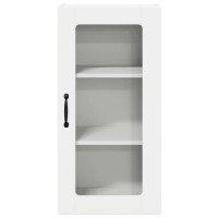 Produktbild för Väggglasförråd PORTO 2 pcs Högblanka vita 40 x 31 x 80 cm