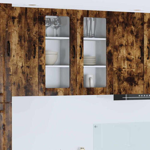 vidaXL Väggglasförråd PORTO Rökt ek 40 x 31 x 80 cm Konstruerat trä