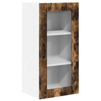 Produktbild för Väggglasförråd PORTO Rökt ek 40 x 31 x 80 cm Konstruerat trä