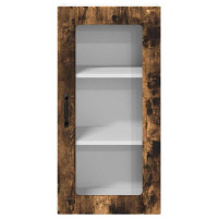 Produktbild för Väggglasförråd PORTO Rökt ek 40 x 31 x 80 cm Konstruerat trä