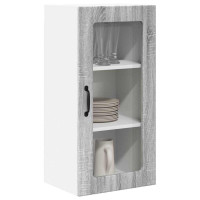 Produktbild för Väggglasförråd PORTO Grå Sonoma 40 x 31 x 80 cm Konstruerat trä