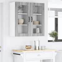 Produktbild för Väggglasförråd PORTO Grå Sonoma 40 x 31 x 80 cm Konstruerat trä
