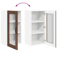 Produktbild för Väggglasförråd PORTO Brun Ek 40 x 31 x 80 cm Konstruerat trä