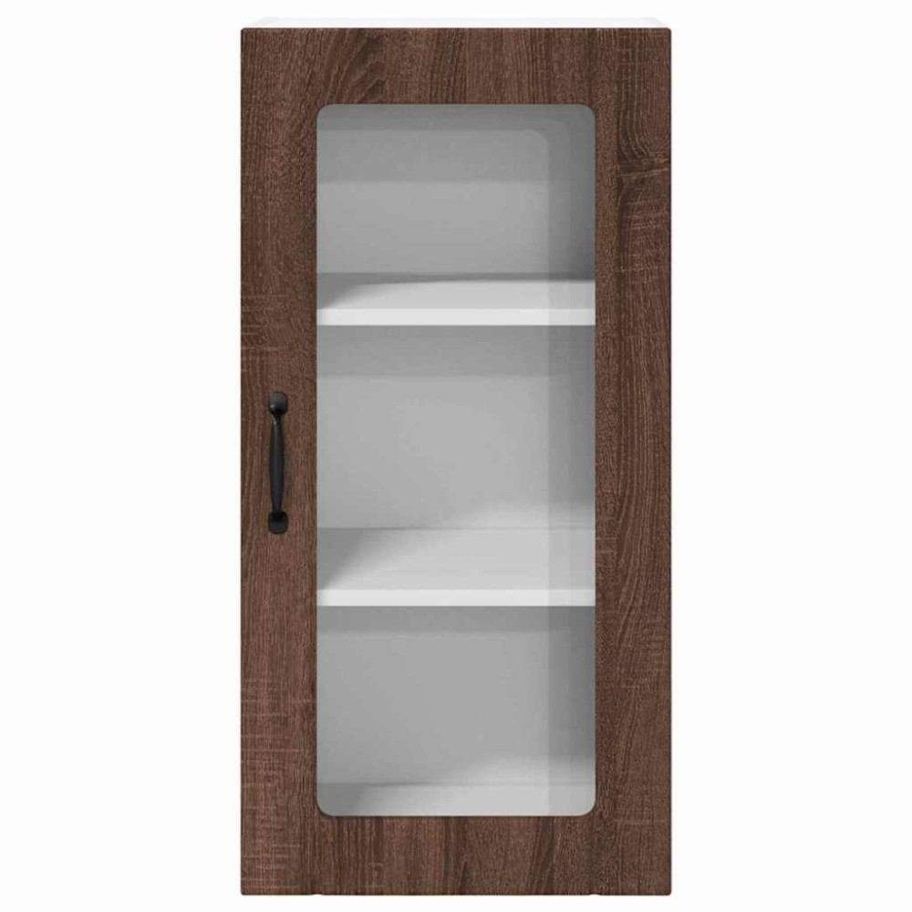 Produktbild för Väggglasförråd PORTO Brun Ek 40 x 31 x 80 cm Konstruerat trä