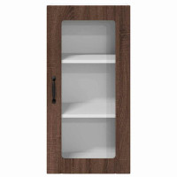 Produktbild för Väggglasförråd PORTO Brun Ek 40 x 31 x 80 cm Konstruerat trä