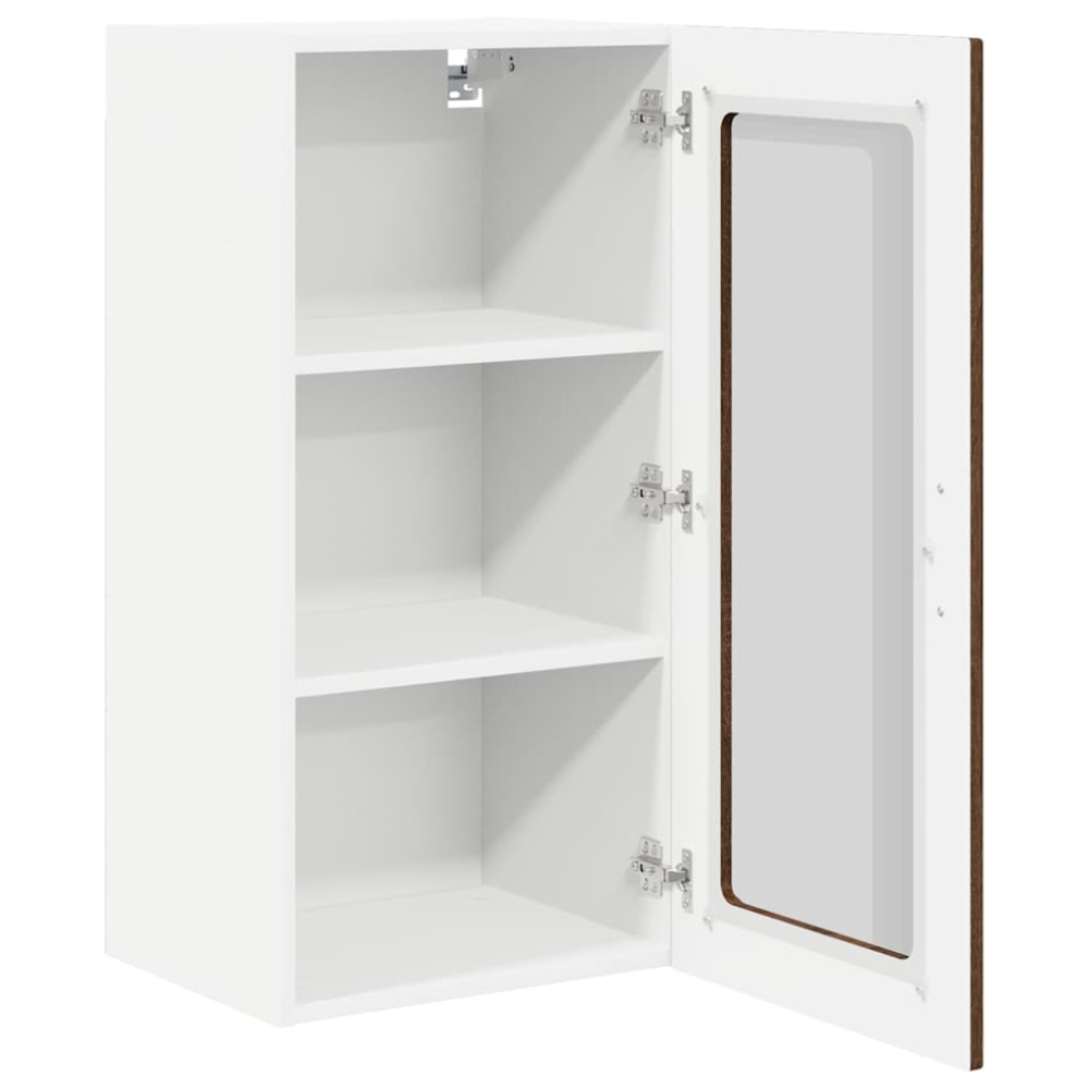 Produktbild för Väggglasförråd PORTO 2 pcs Brun Ek 40 x 31 x 80 cm