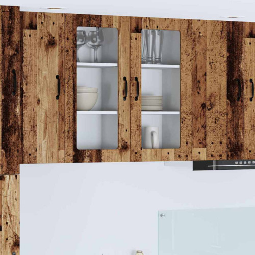 vidaXL Väggglasförråd PORTO 2 pcs Gammalt trä 40 x 31 x 80 cm