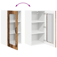 Produktbild för Väggglasförråd PORTO 2 pcs Gammalt trä 40 x 31 x 80 cm