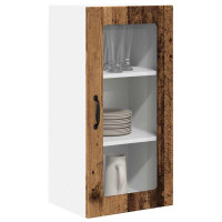 Produktbild för Väggglasförråd PORTO 2 pcs Gammalt trä 40 x 31 x 80 cm