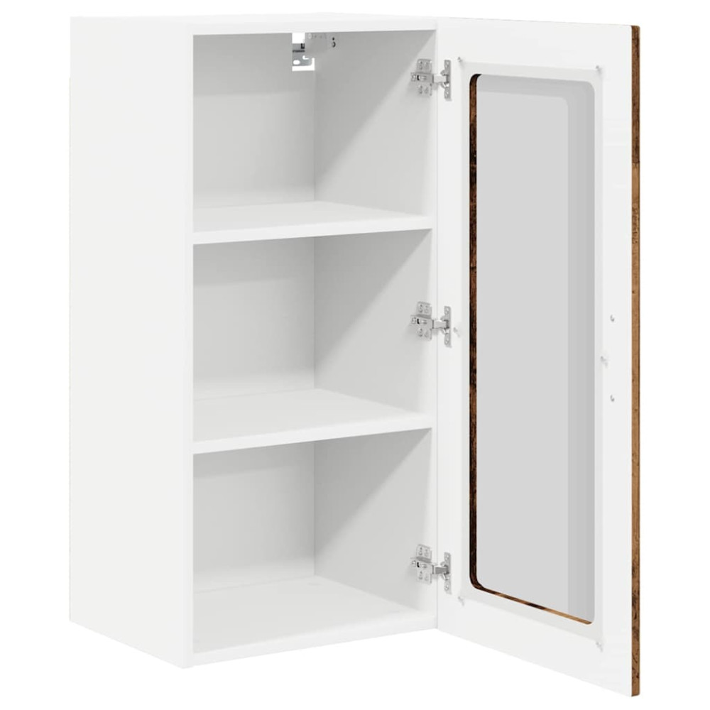 Produktbild för Väggglasförråd PORTO 2 pcs Gammalt trä 40 x 31 x 80 cm