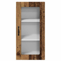 Produktbild för Väggglasförråd PORTO 2 pcs Gammalt trä 40 x 31 x 80 cm