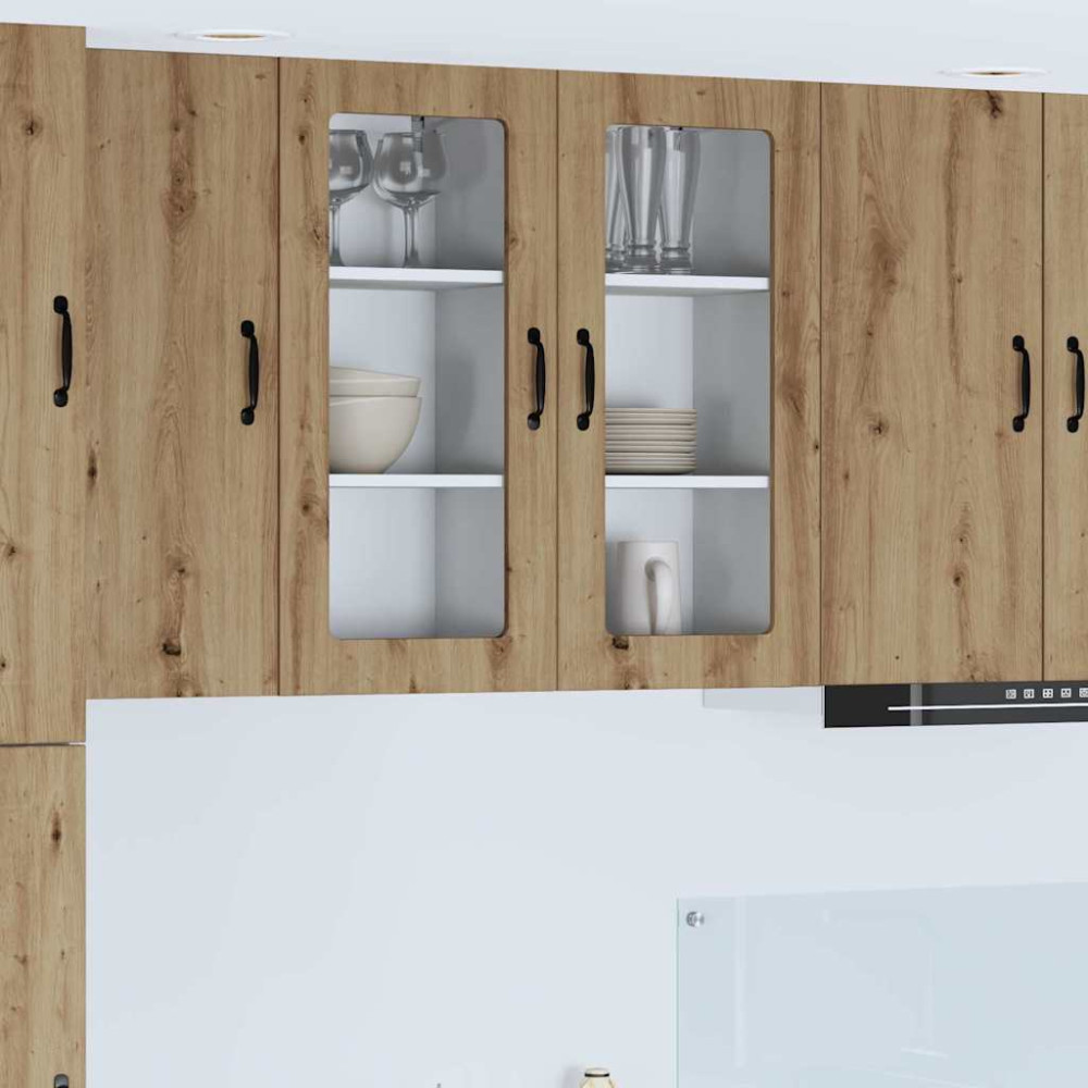 Produktbild för Väggglasstomme PORTO Artisan Ek 40 x 31 x 80 cm Konstruerat trä