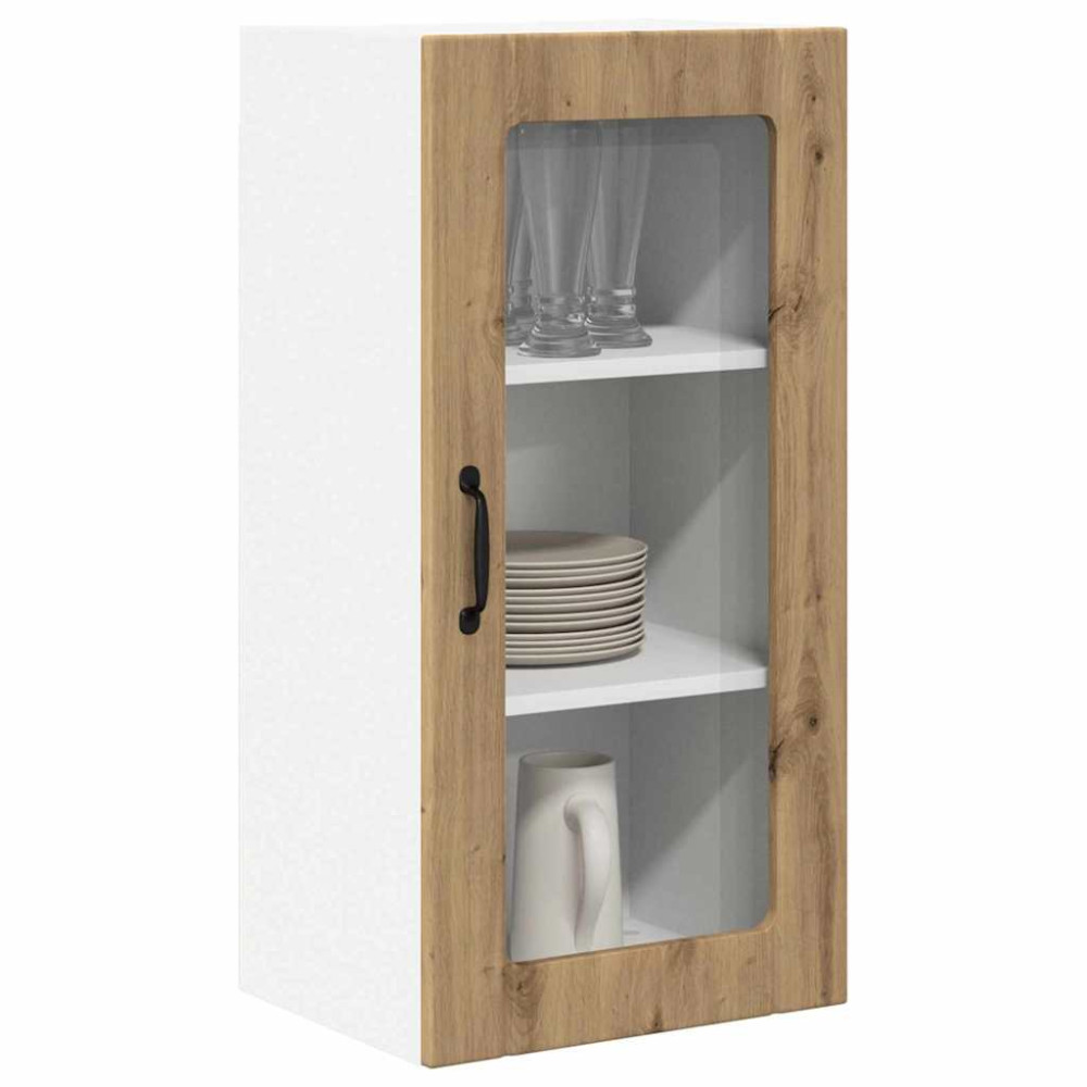 Produktbild för Väggglasstomme PORTO Artisan Ek 40 x 31 x 80 cm Konstruerat trä
