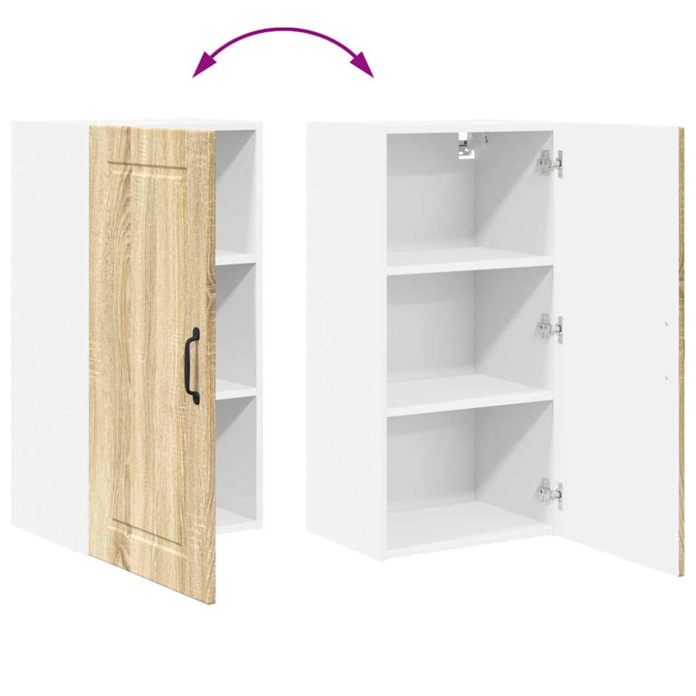 Produktbild för Väggskåp PORTO Sonoma-ek 40 x 31 x 80 cm Konstruerat trä