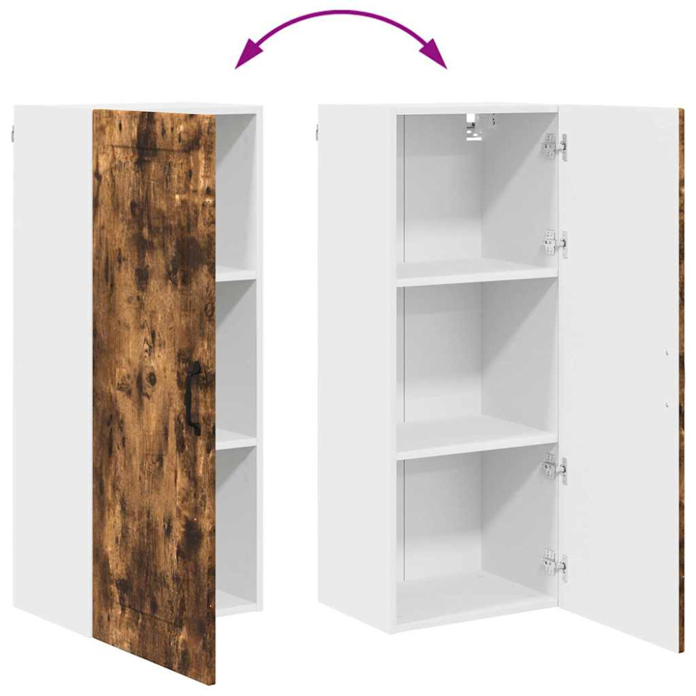 Produktbild för Väggskåp PORTO Rökt ek 40 x 31 x 100 cm Konstruerat trä
