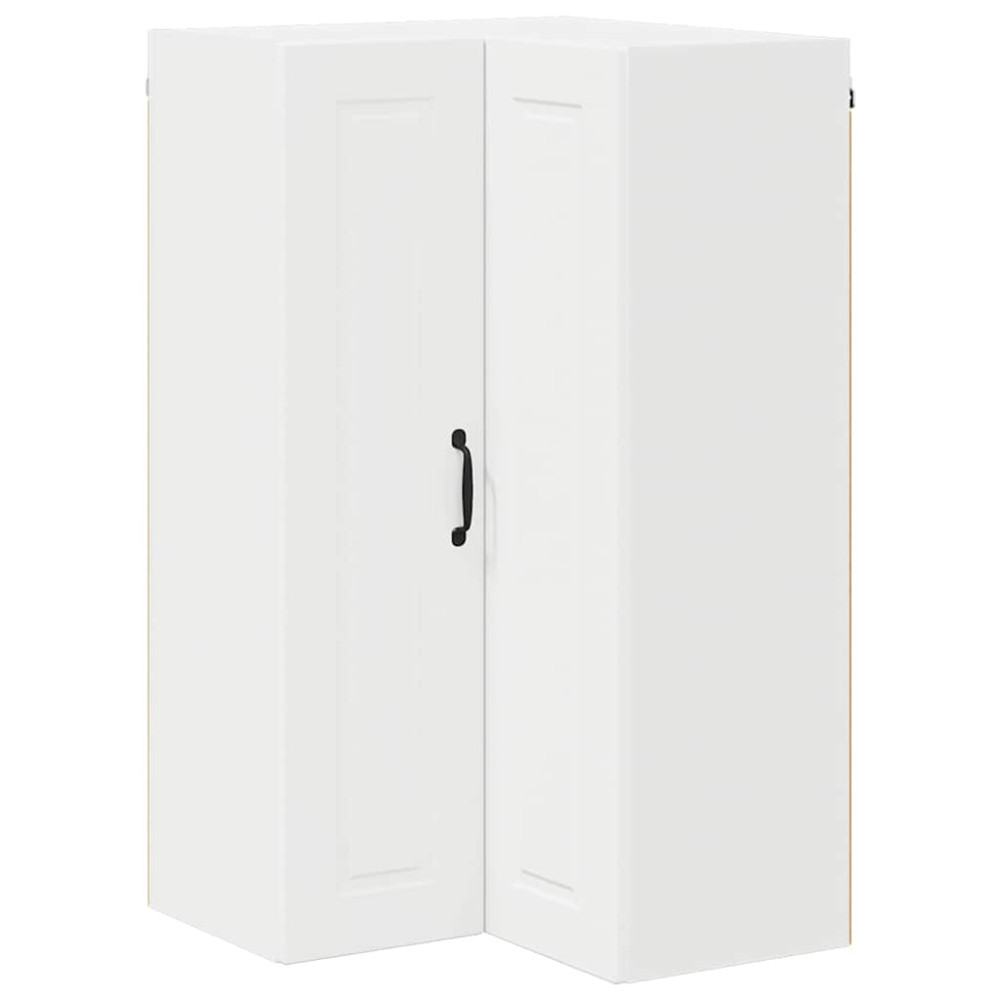 Produktbild för Vägghörnskåp PORTO Vit 57 x 57 x 100 cm Konstruerat trä