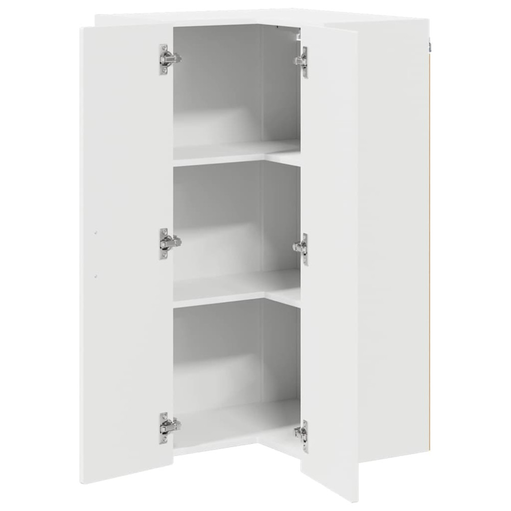 Produktbild för Vägghörnskåp PORTO Vit 57 x 57 x 100 cm Konstruerat trä