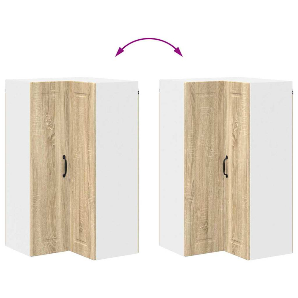 Produktbild för Vägghörnskåp PORTO Sonoma-ek 57 x 57 x 100 cm Konstruerat trä