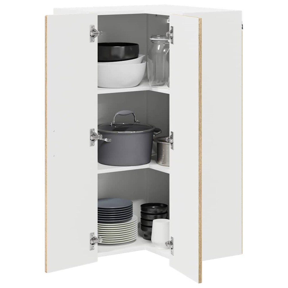 Produktbild för Vägghörnskåp PORTO Sonoma-ek 57 x 57 x 100 cm Konstruerat trä
