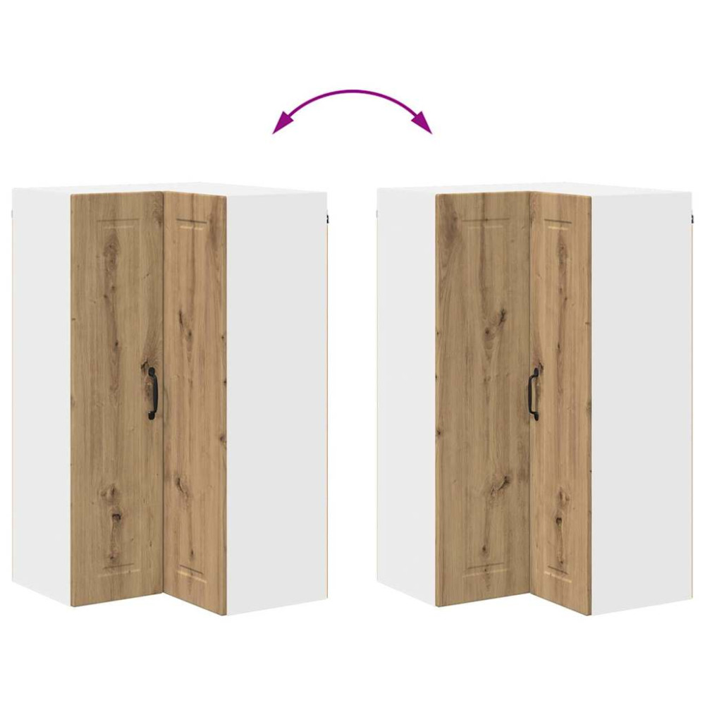 Produktbild för Vägghörnskåp PORTO Artisan Ek 57 x 57 x 100 cm Konstruerat trä