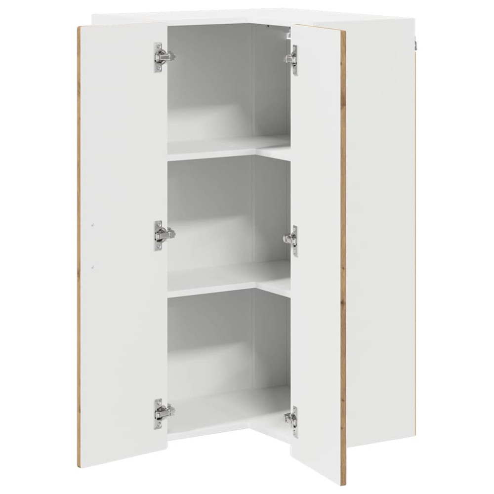 Produktbild för Vägghörnskåp PORTO Artisan Ek 57 x 57 x 100 cm Konstruerat trä
