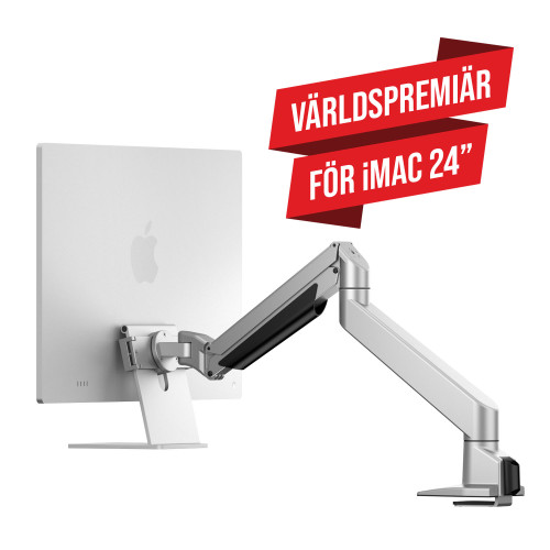 MULTIBRACKETS M Gas Lift Arm iMac 24” Silver – Monitorarm för iMac 24", Gasfjädrad höj, sänk och vridbar, Silver - Stativ & Hållare