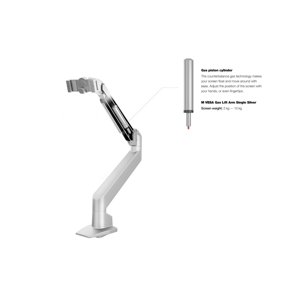 Produktbild för Multibrackets M Gas Lift Arm iMac® 24” Silver – Monitorarm för iMac® 24", Gasfjädrad höj, sänk och vridbar, Silver